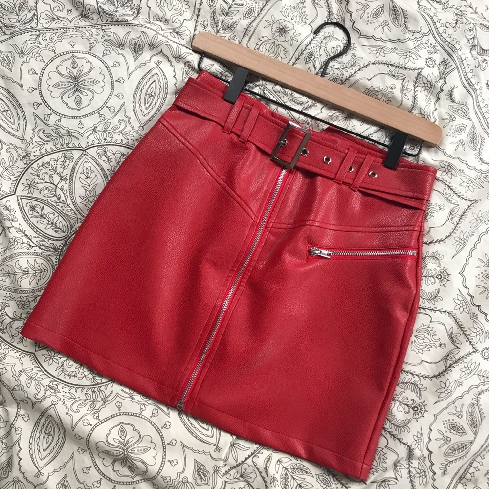 Missguided Vegan Leather Mini Skirt Size 2